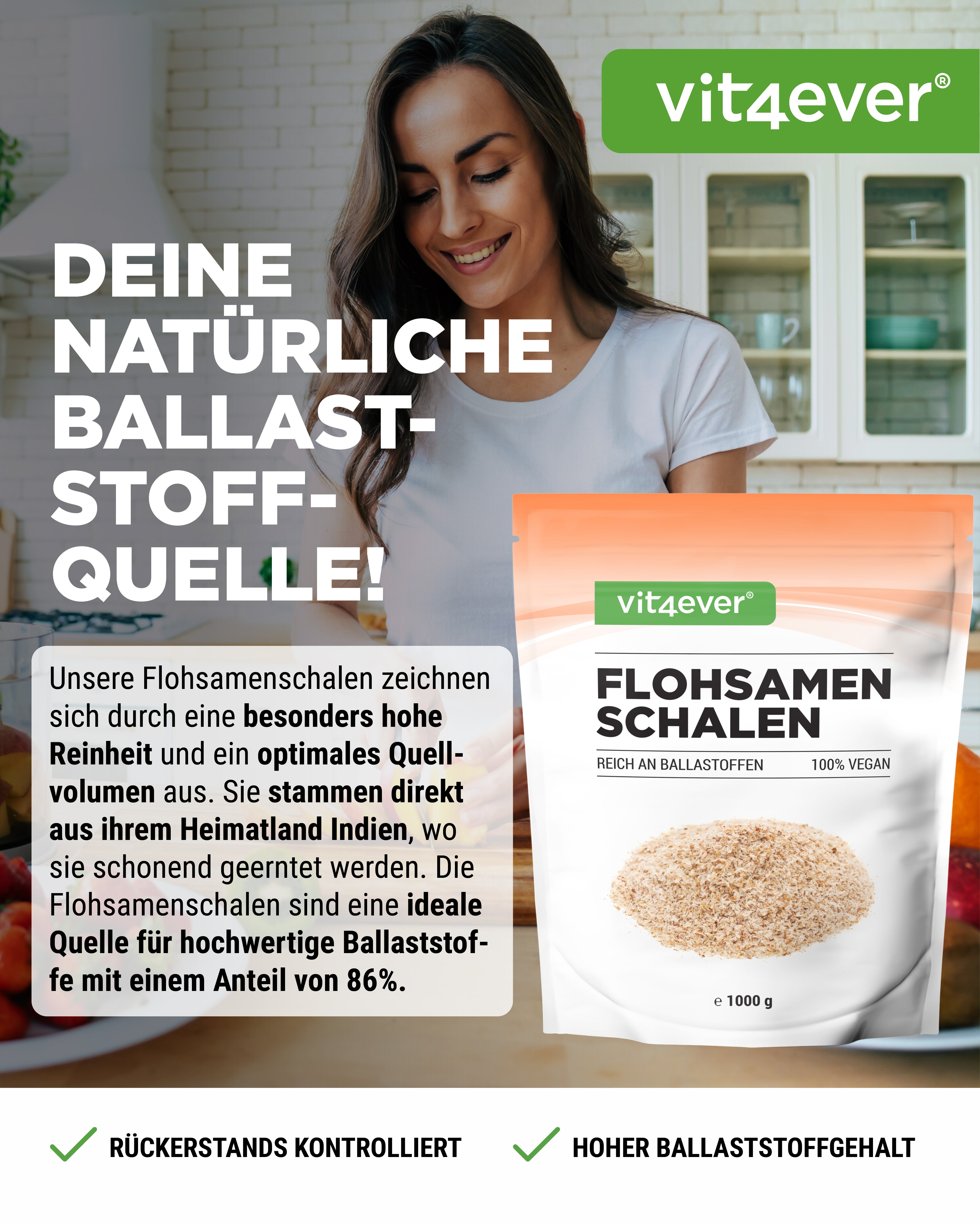 Flohsamenschalen - 99% Reinheit