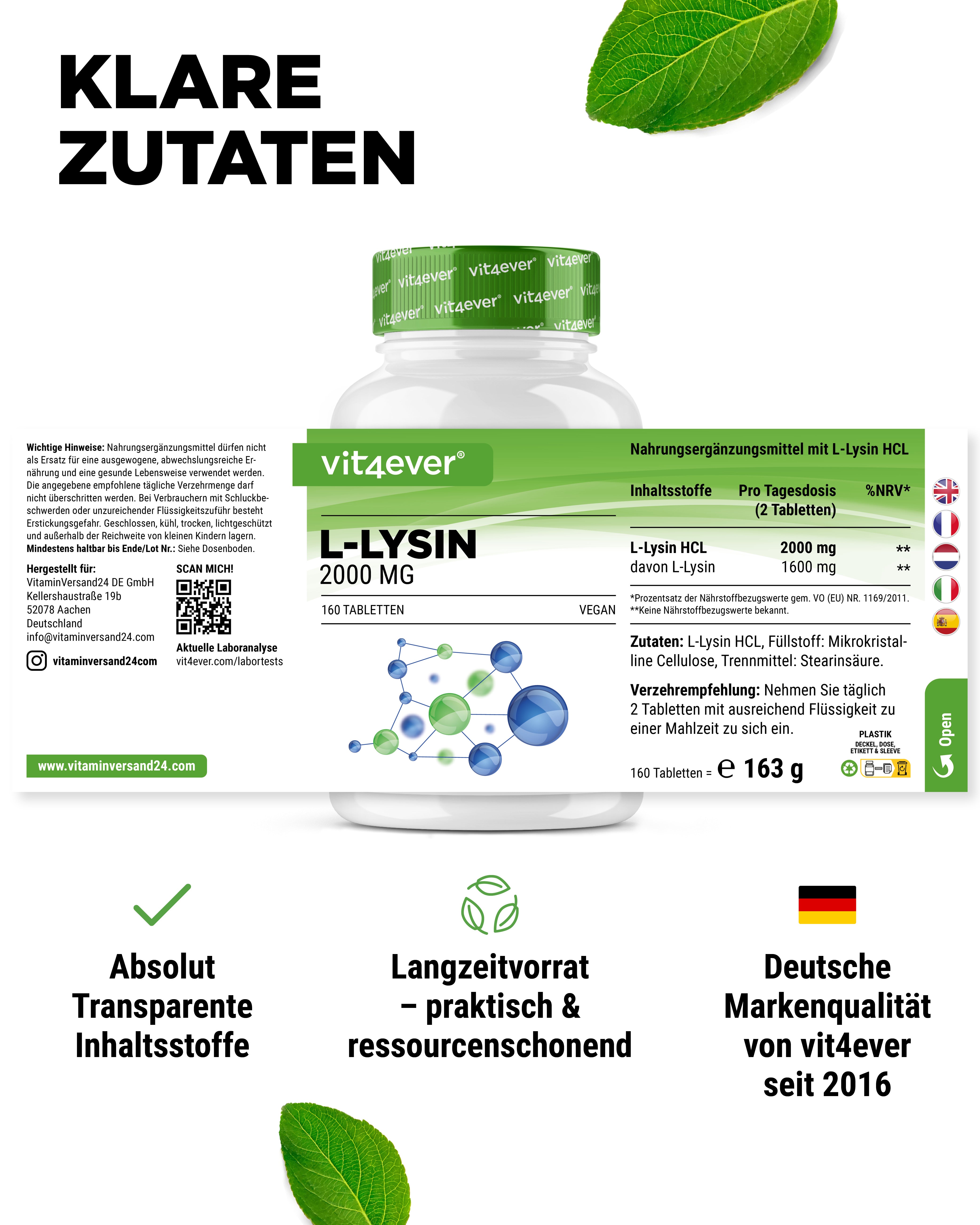L-Lisina 1000 mg ad alto dosaggio