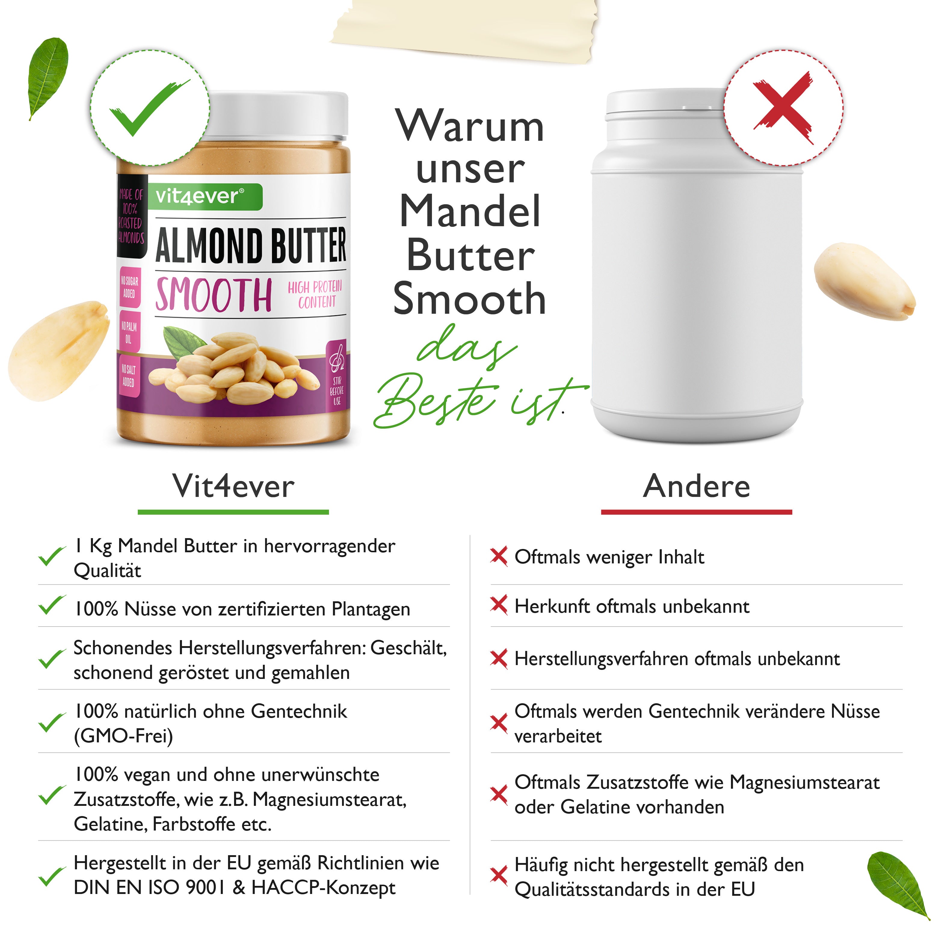 100 % crema de almendra blanca - 1000 g