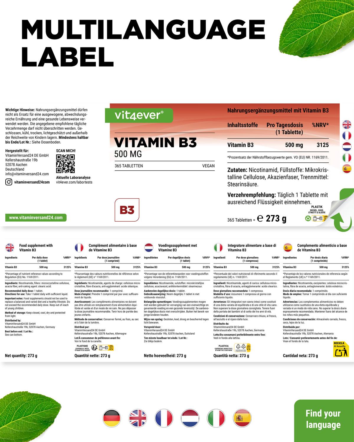 Vitamina B3 - 500 mg
