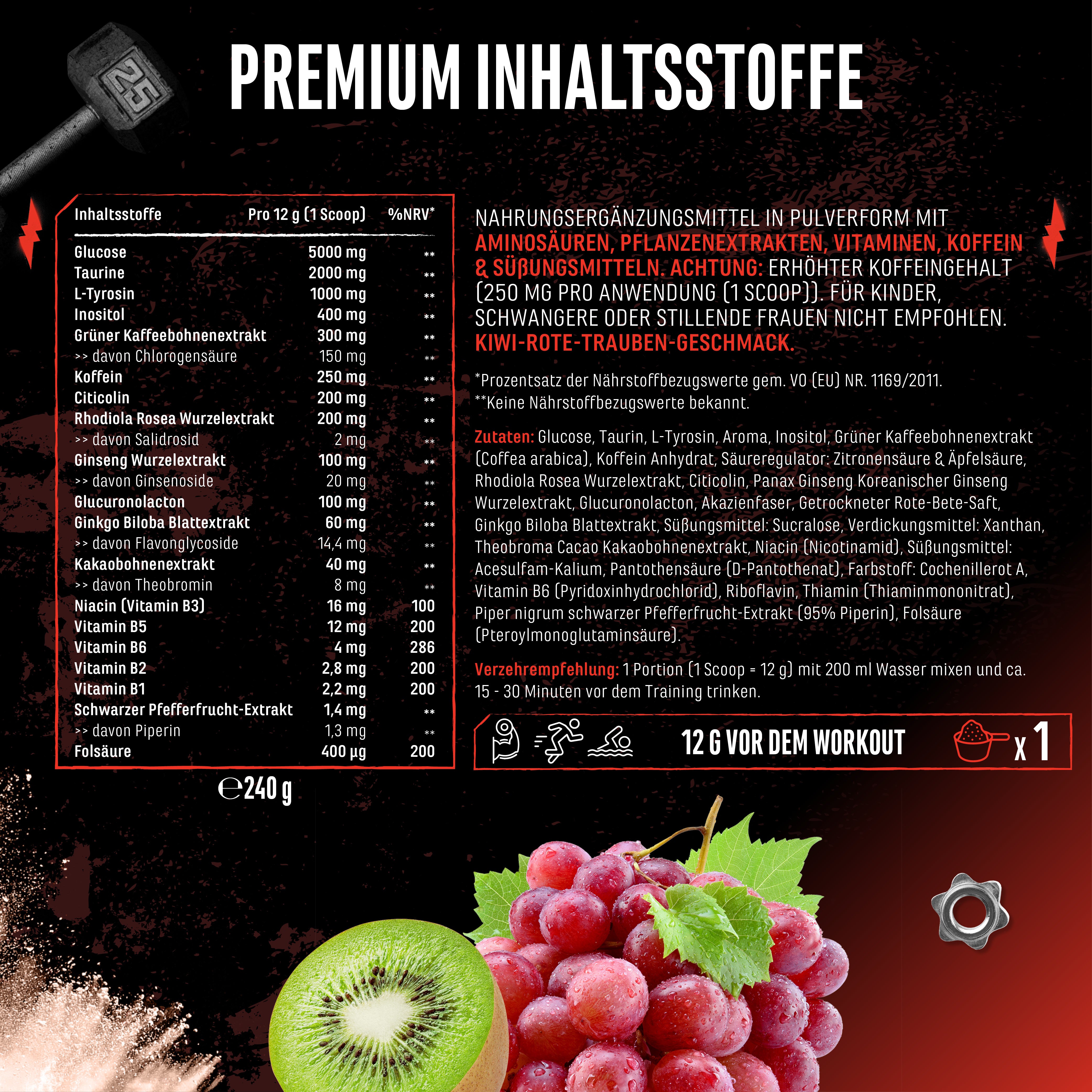 Focus to the Limit - Kiwi Raisin, 240 g