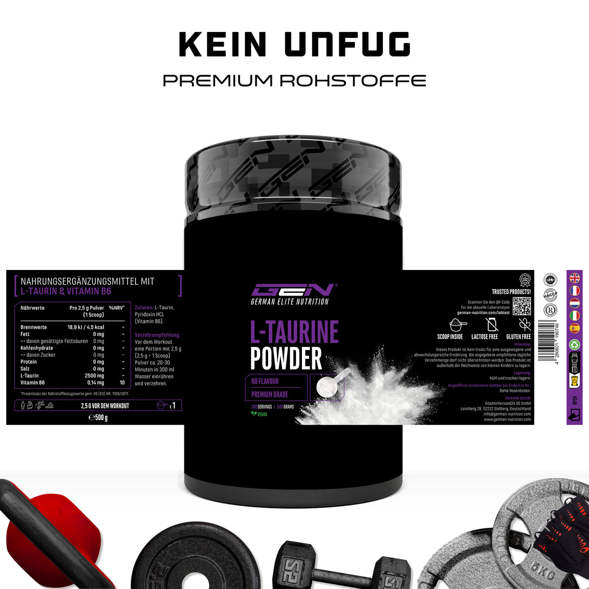 GEN Taurina, 500g polvere