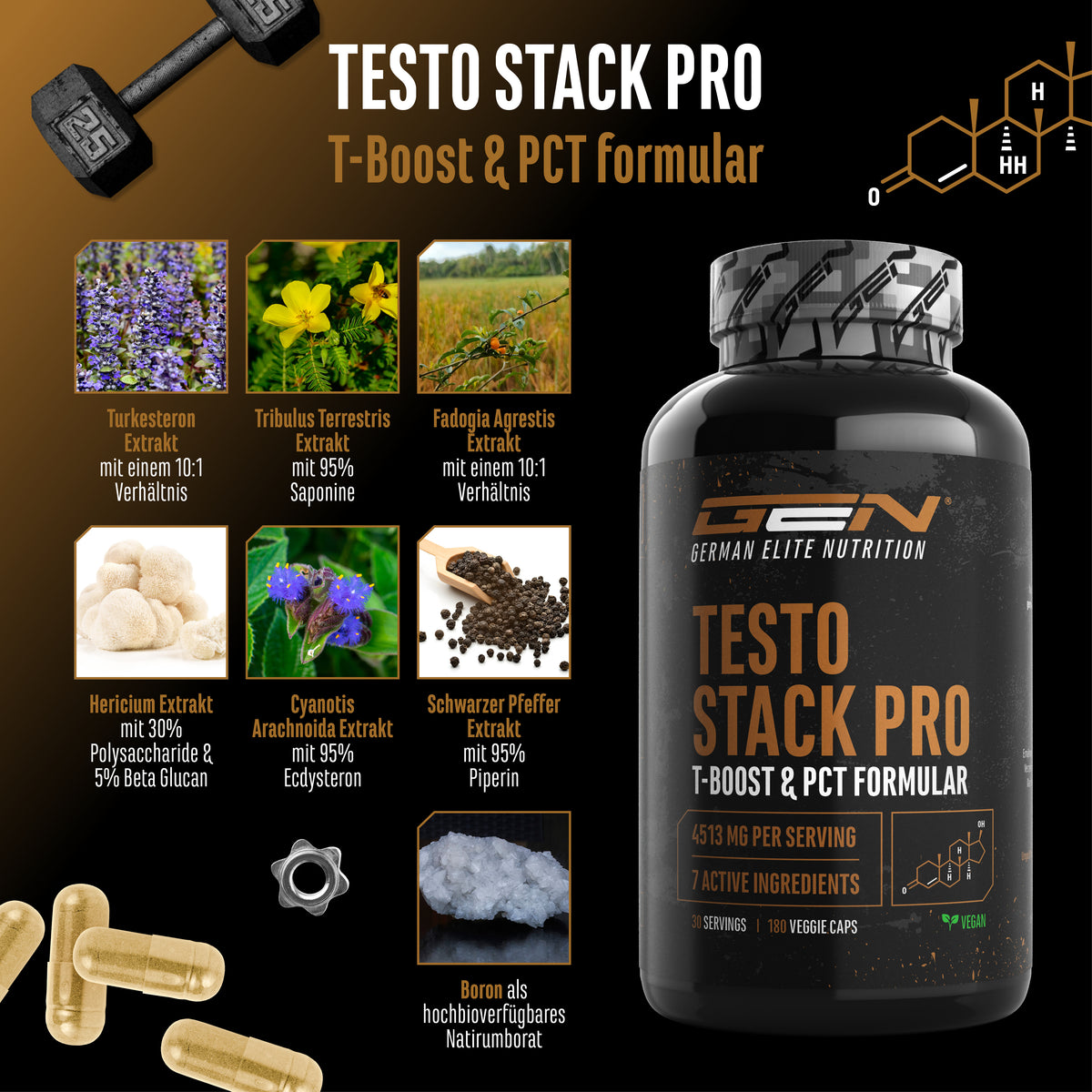 Testo Stack Pro, 180 capsule