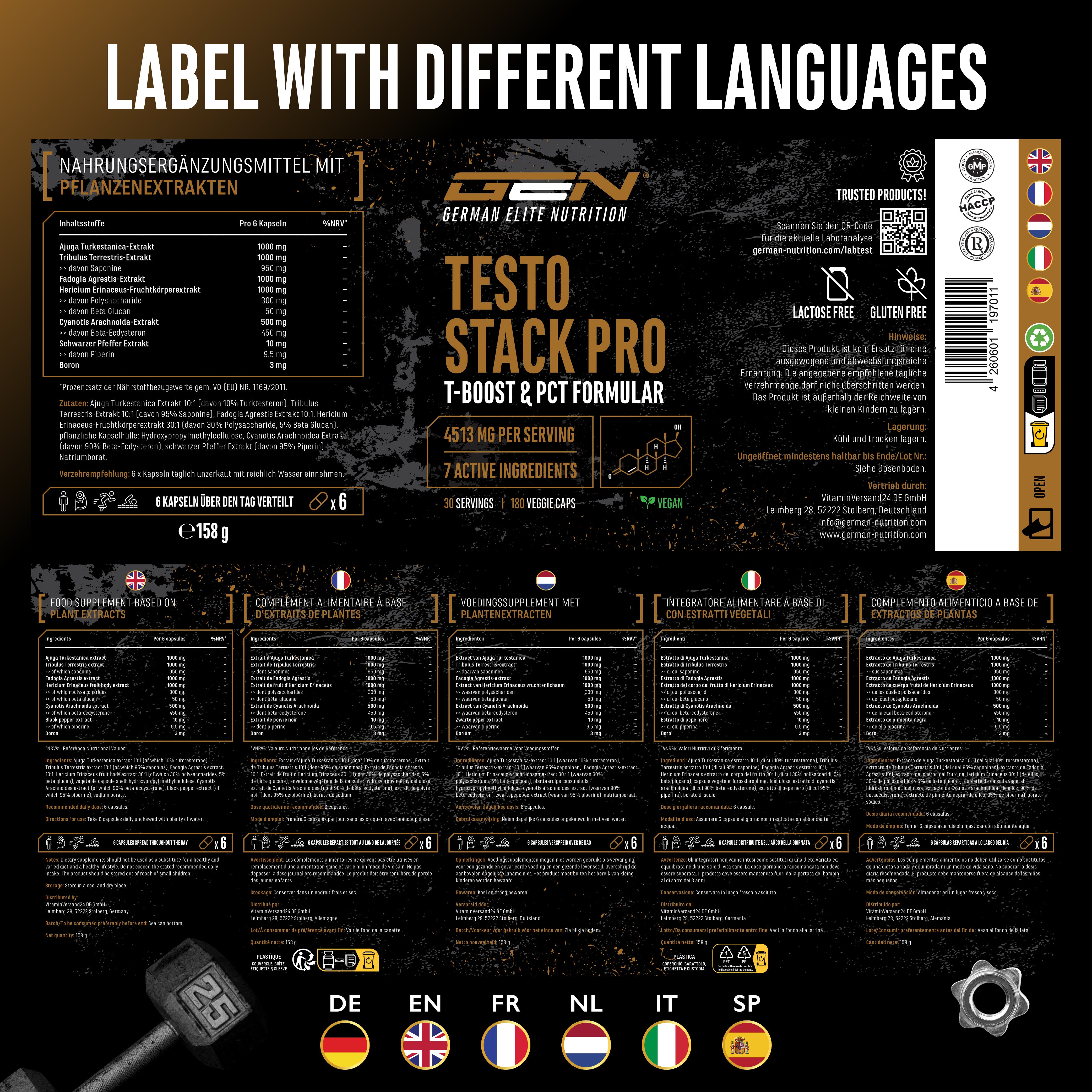 Testo Stack Pro, 180 capsule