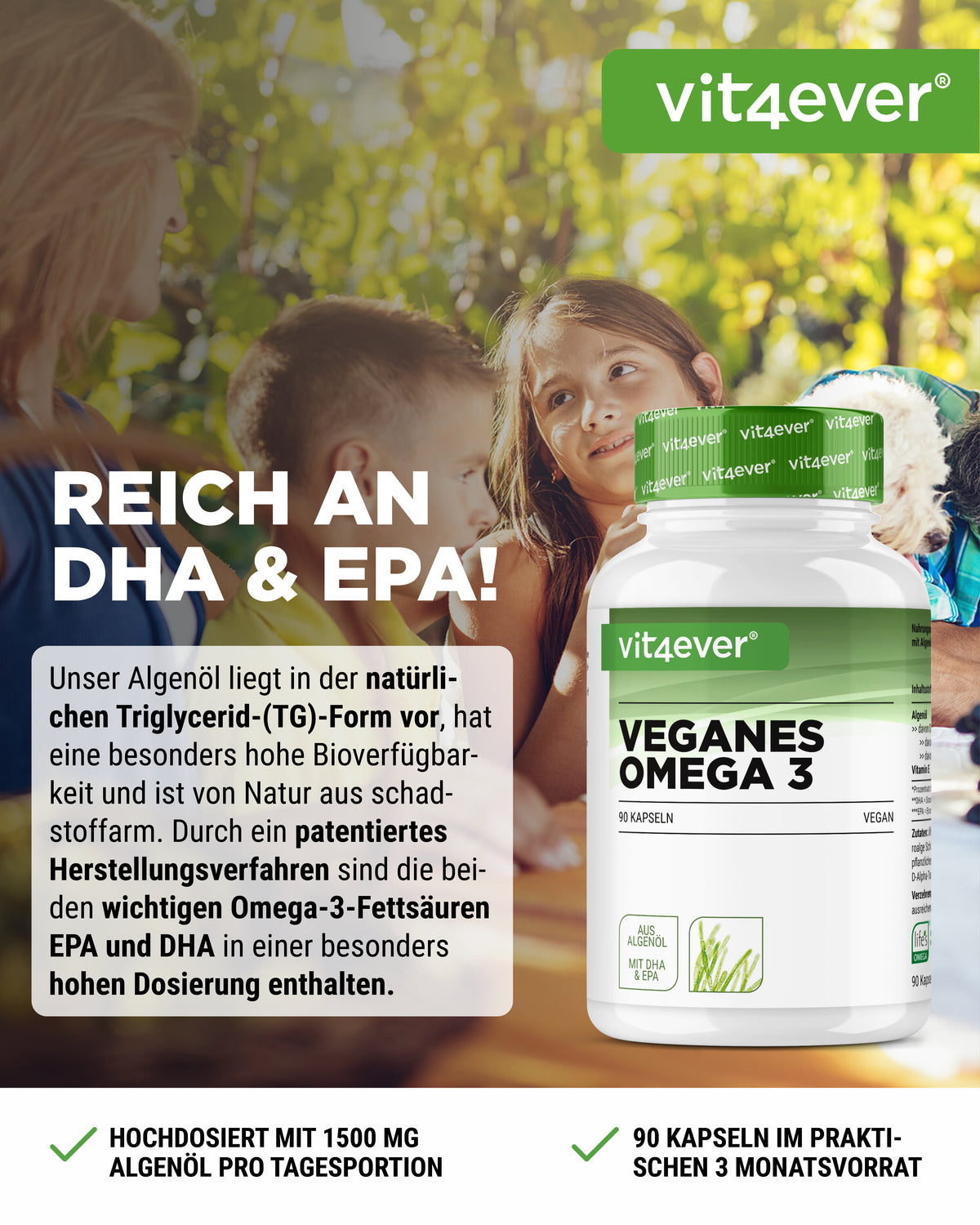 Algenöl Omega-3 Vegan