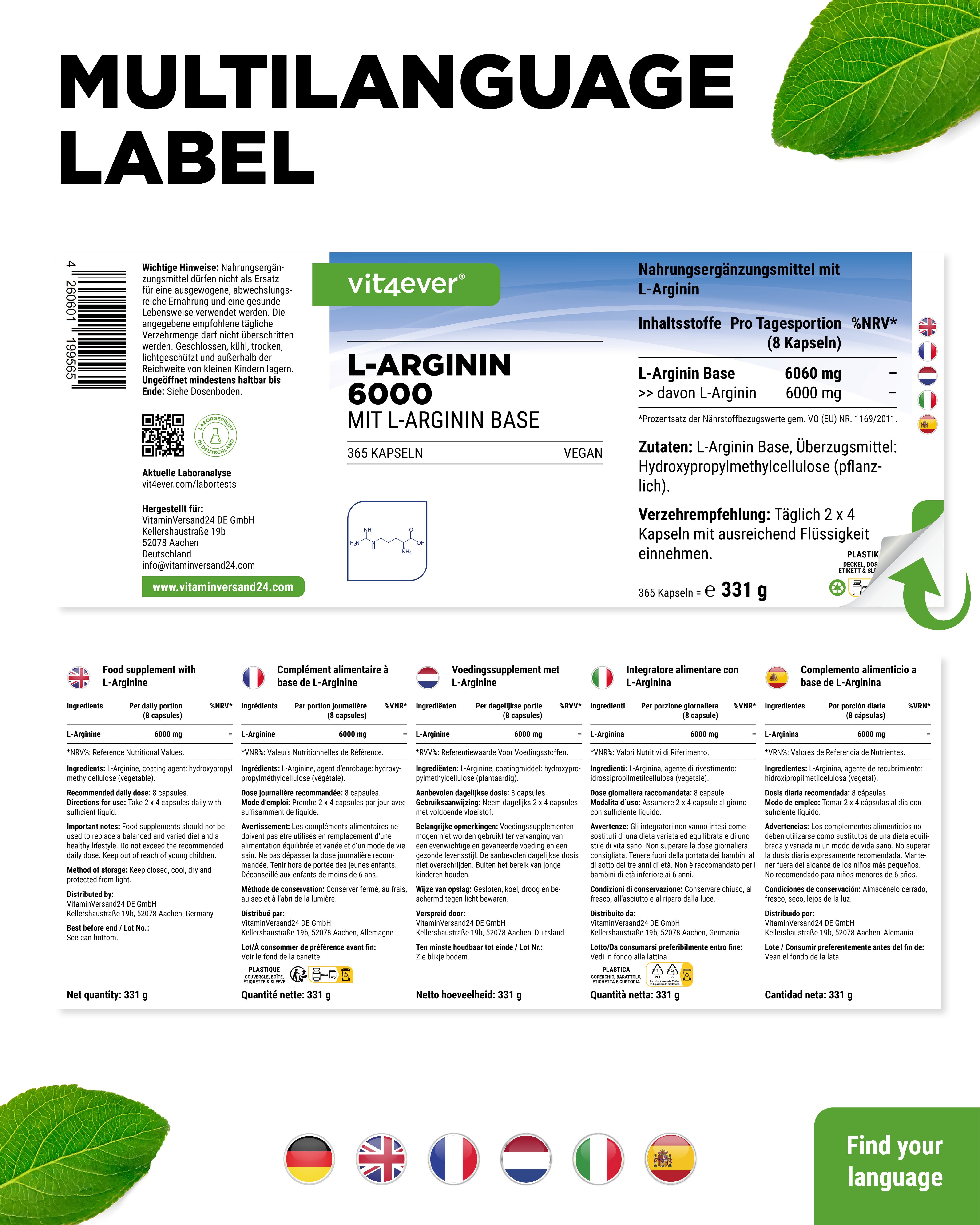 L-Arginin Base Kapseln