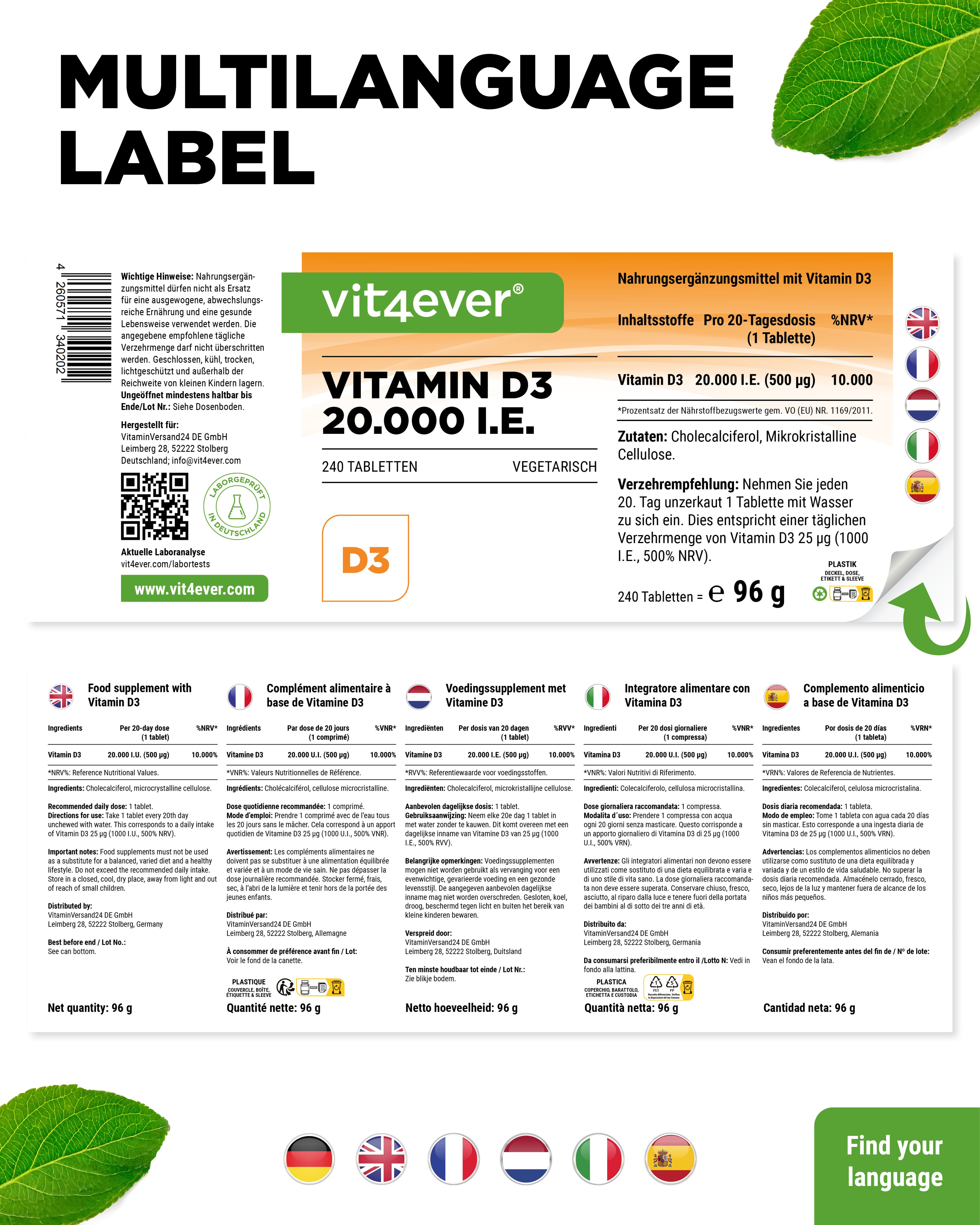 Vitamin D3 Depot 20.000 I.E.