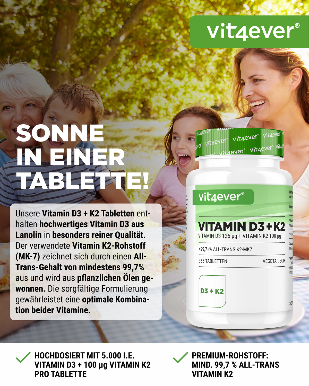 Vitamina D3 5.000 UI + Vitamina K2 100 mcg