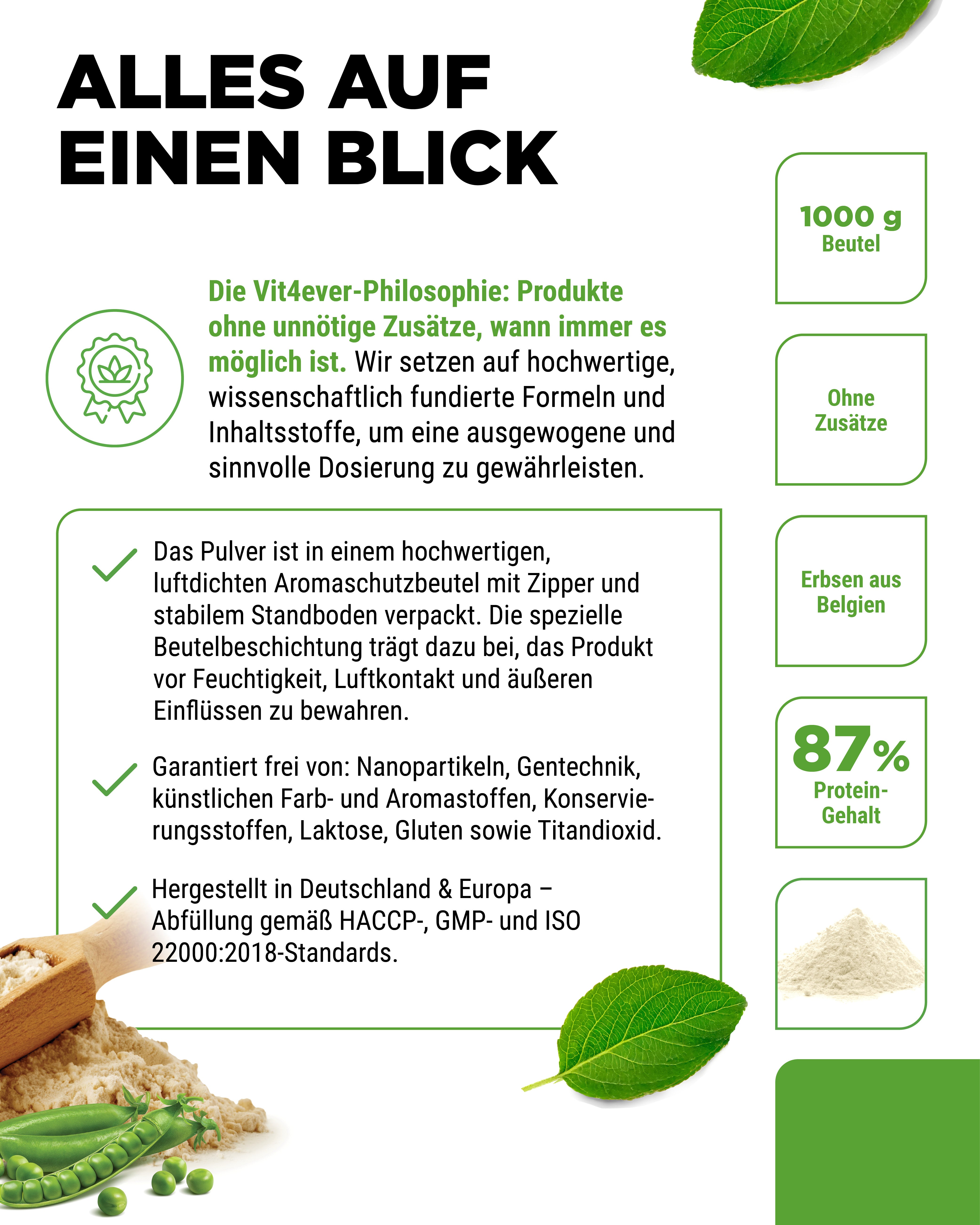 Erwteneiwit poeder - 87% eiwitgehalte