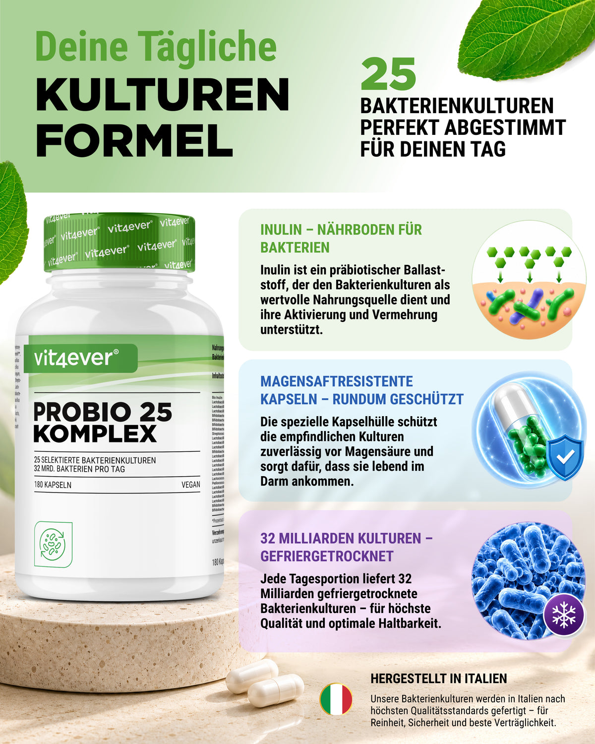 Probio 25 Complex - 180 cápsulas - 27 mil millones de bacterias intestinales