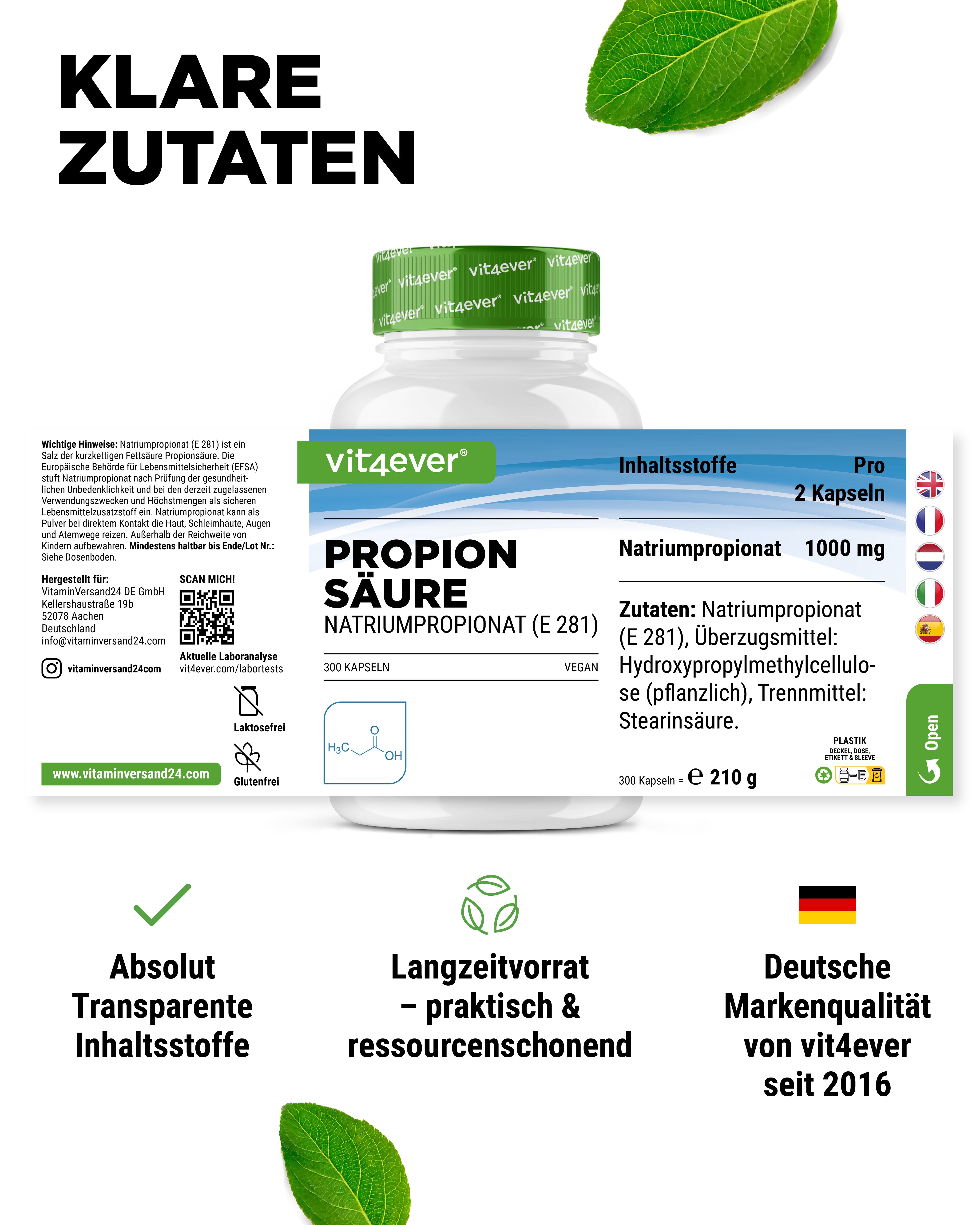 Propionsäure, 500 mg