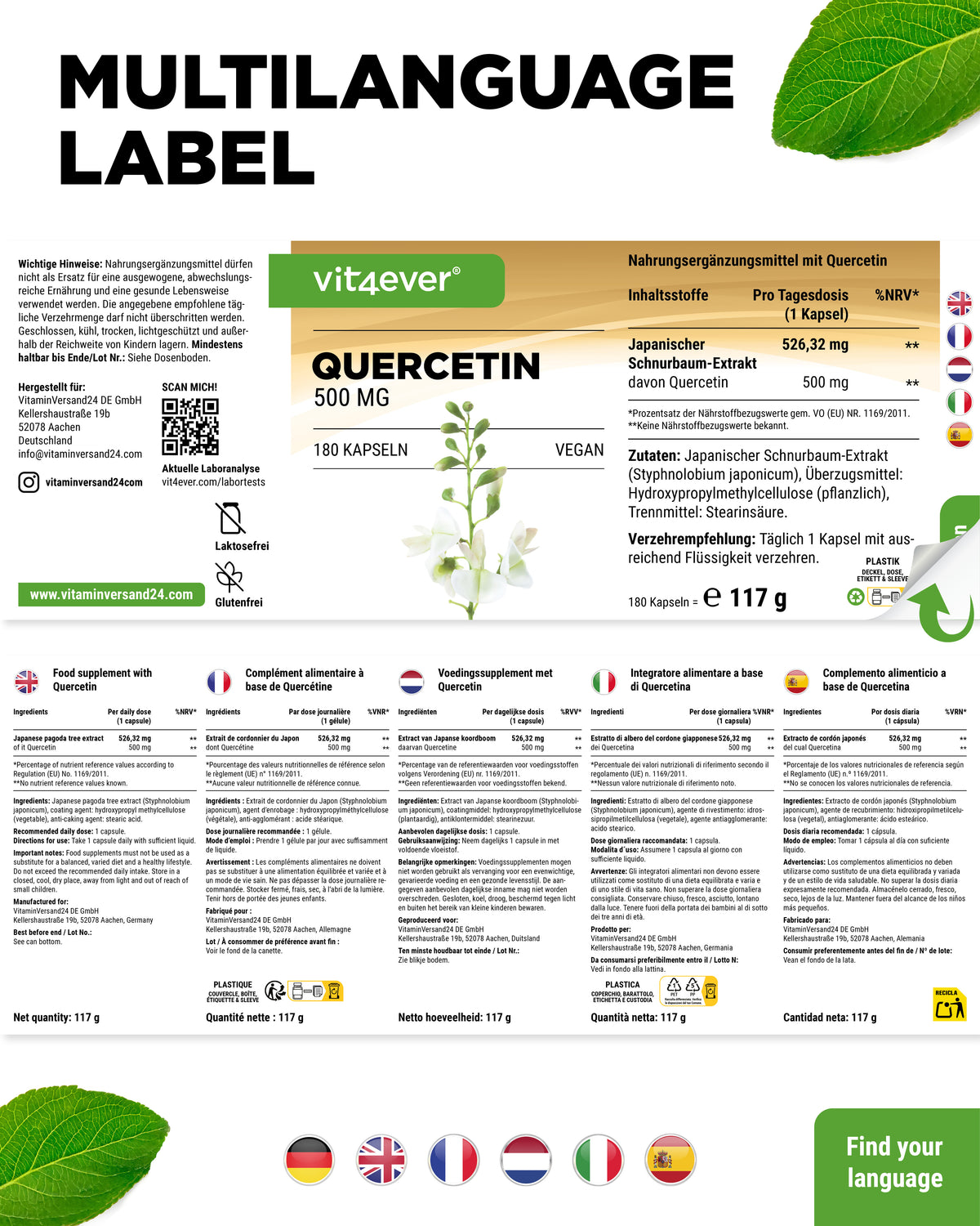 Quercetina - 500 mg