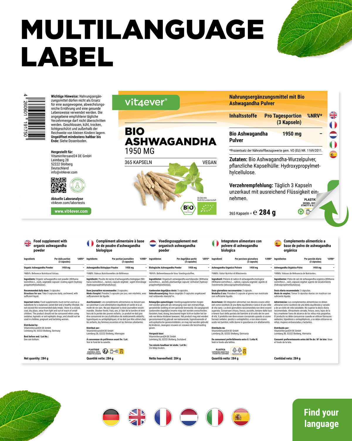 Bio Ashwagandha - 365 capsules