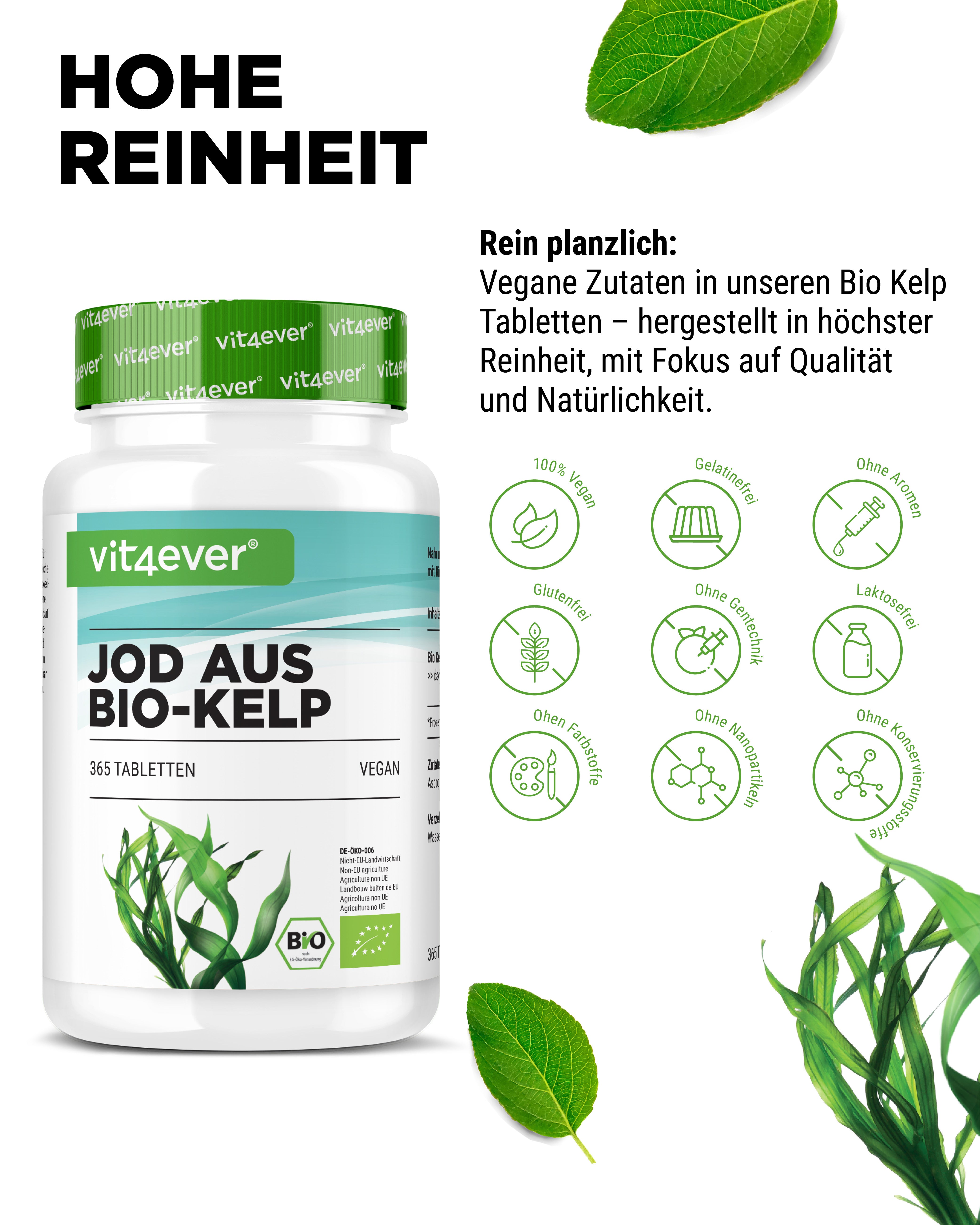 Bio Kelp Extrakt (Natürliches Jod) -  200 µg