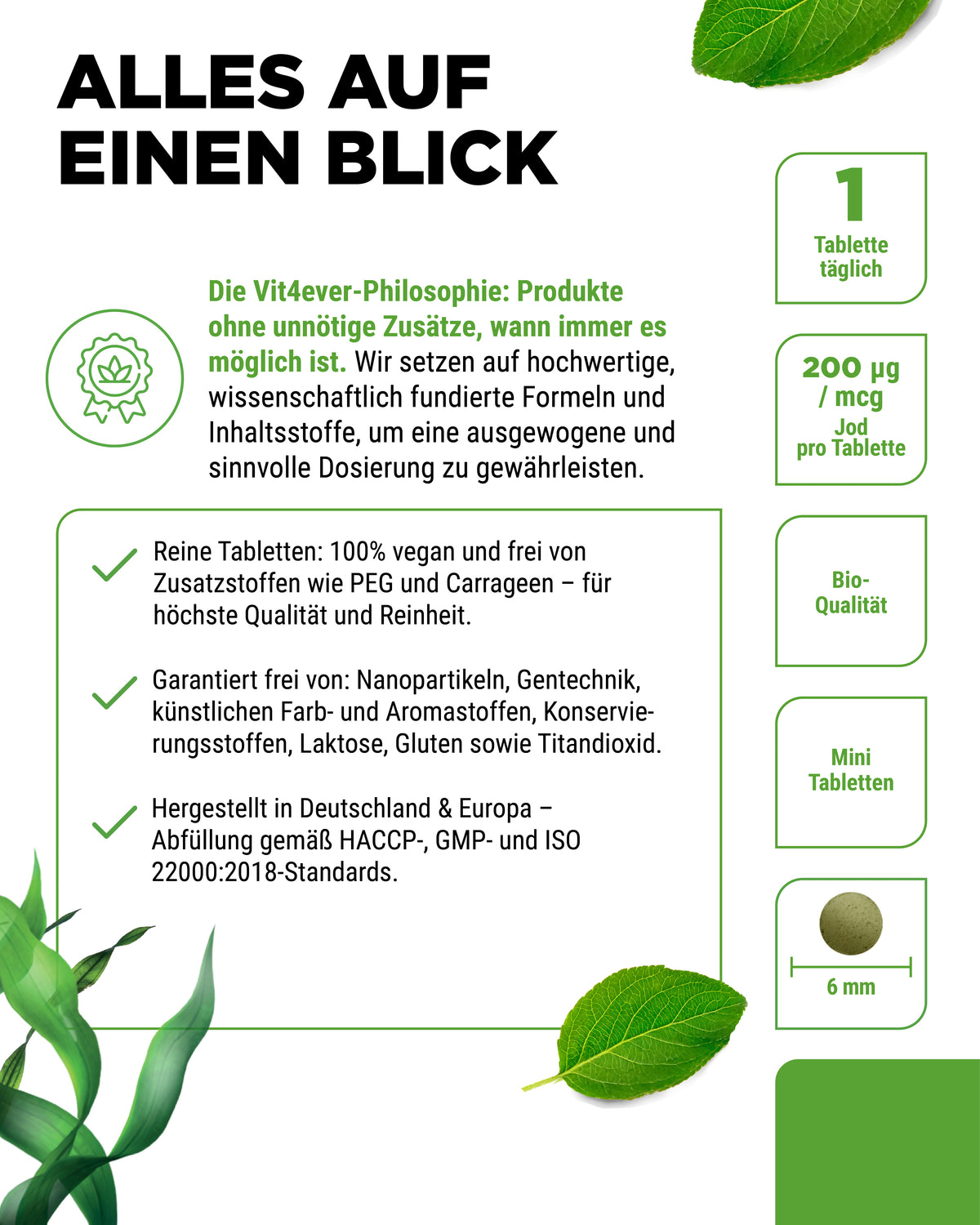 Bio Kelp Extrakt (Natürliches Jod) -  200 µg