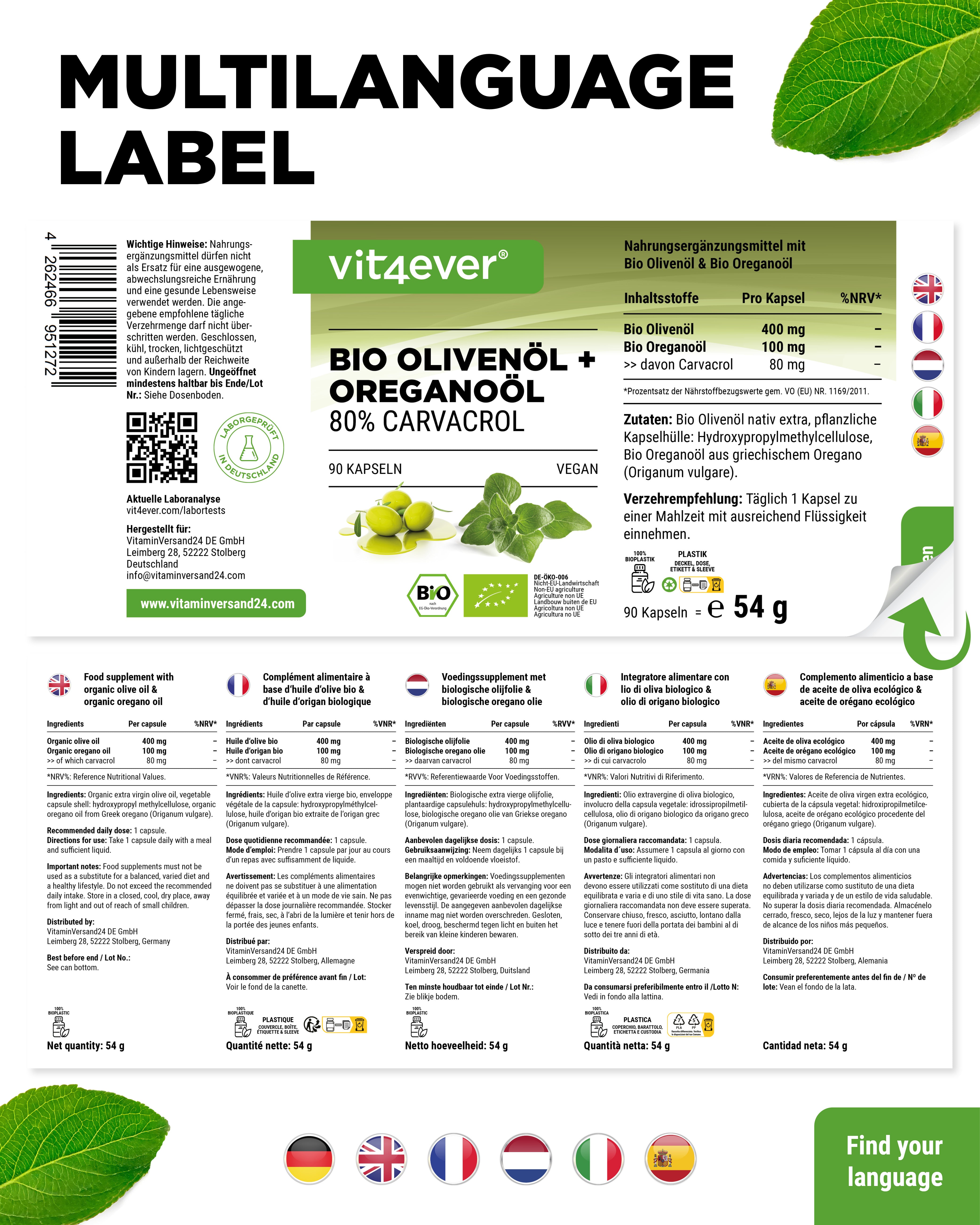 Olio di origano Bio & olio d'oliva,
