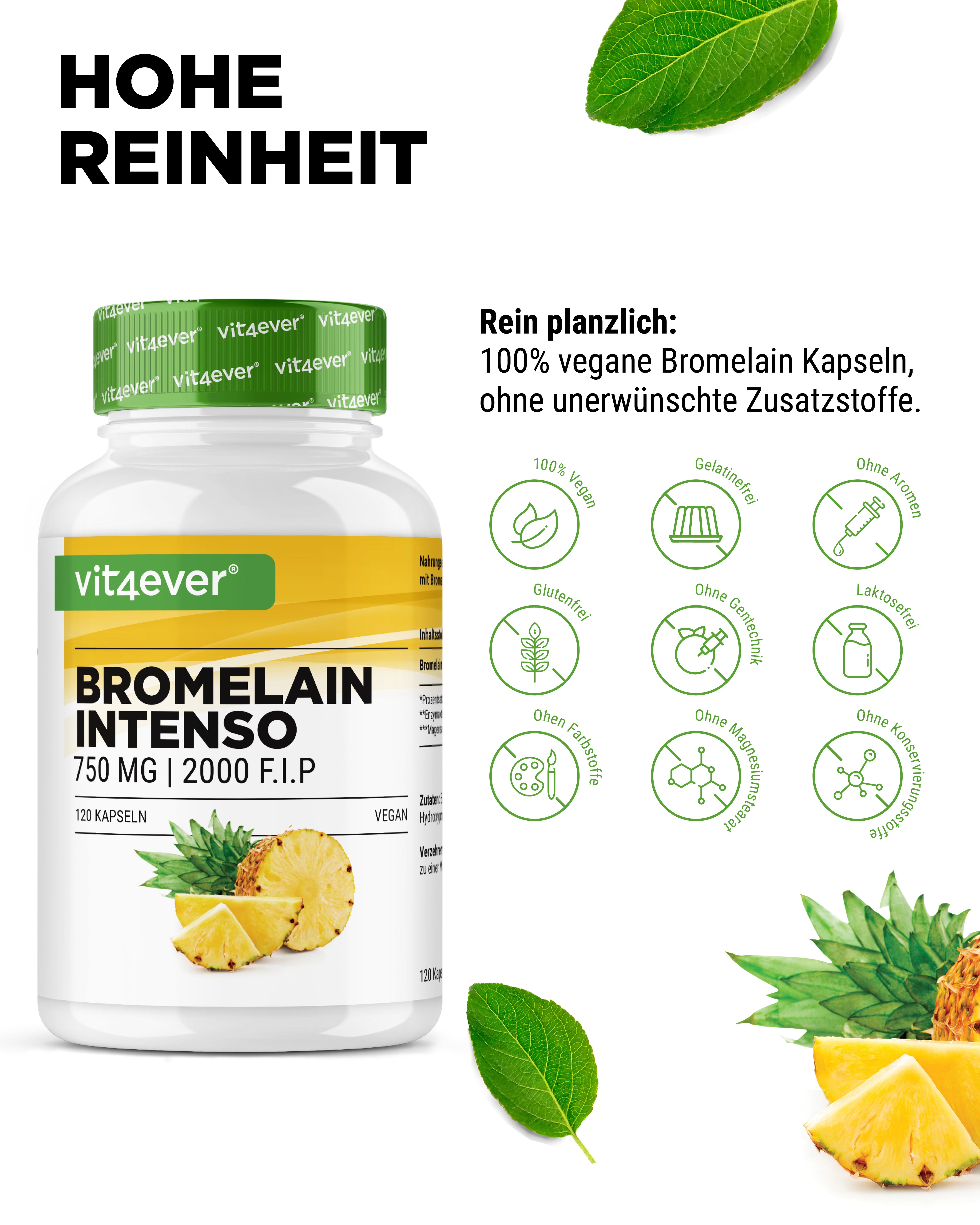Bromelina Intenso - 750 mg (2000 F.I.P)