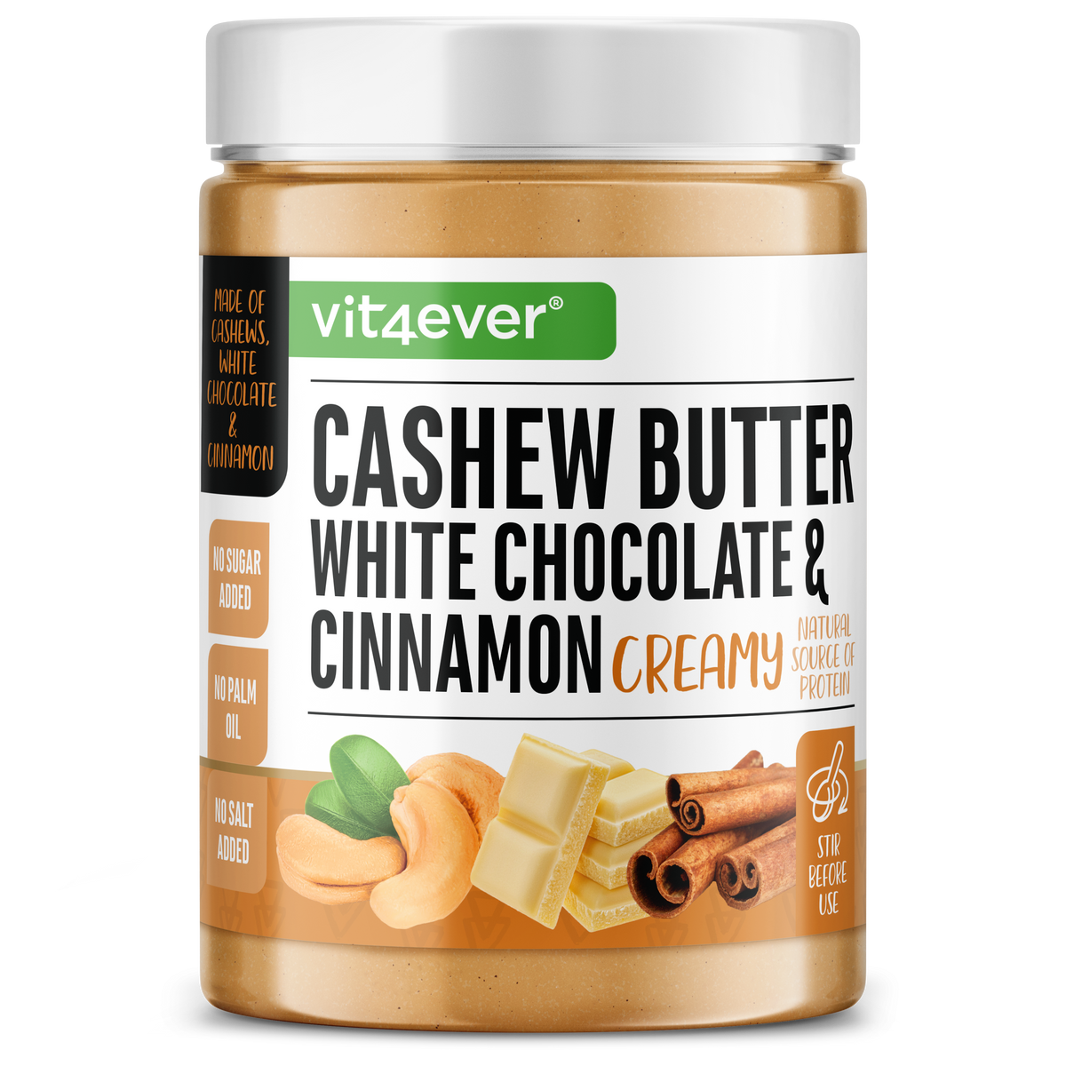 Cashew Butter - Weiße Schokolade & Zimt, 1000 g