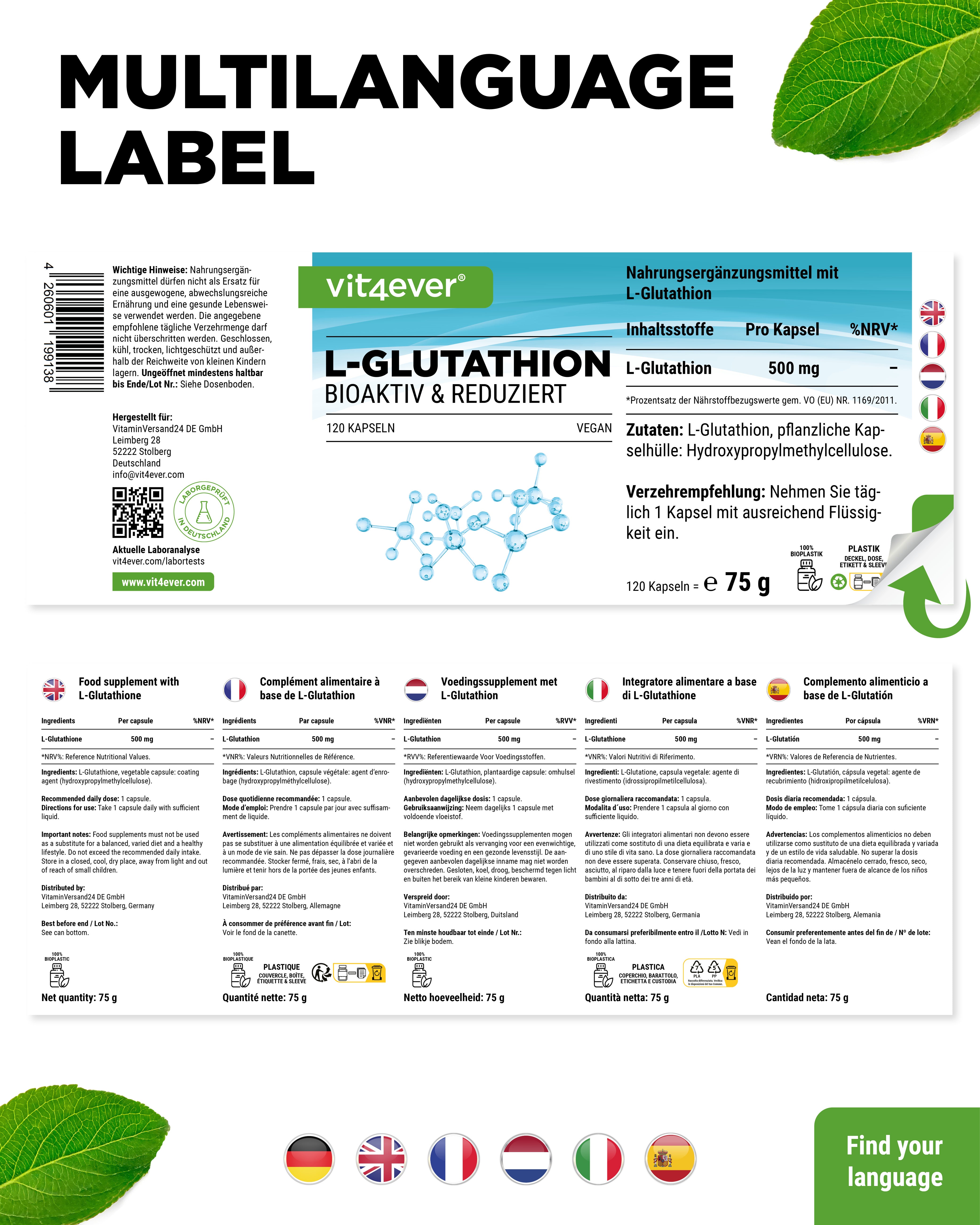 L-Glutation - 500 mg