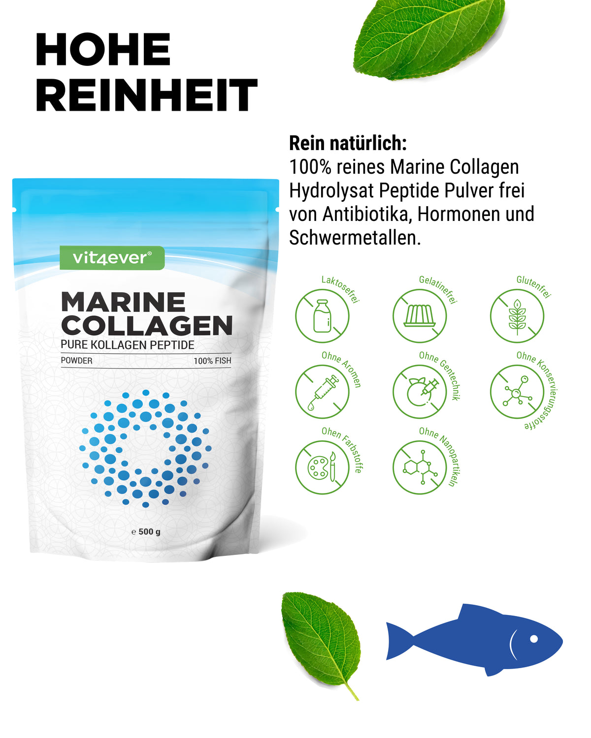 Kolagen morski - Kolagen rybny, 500 g