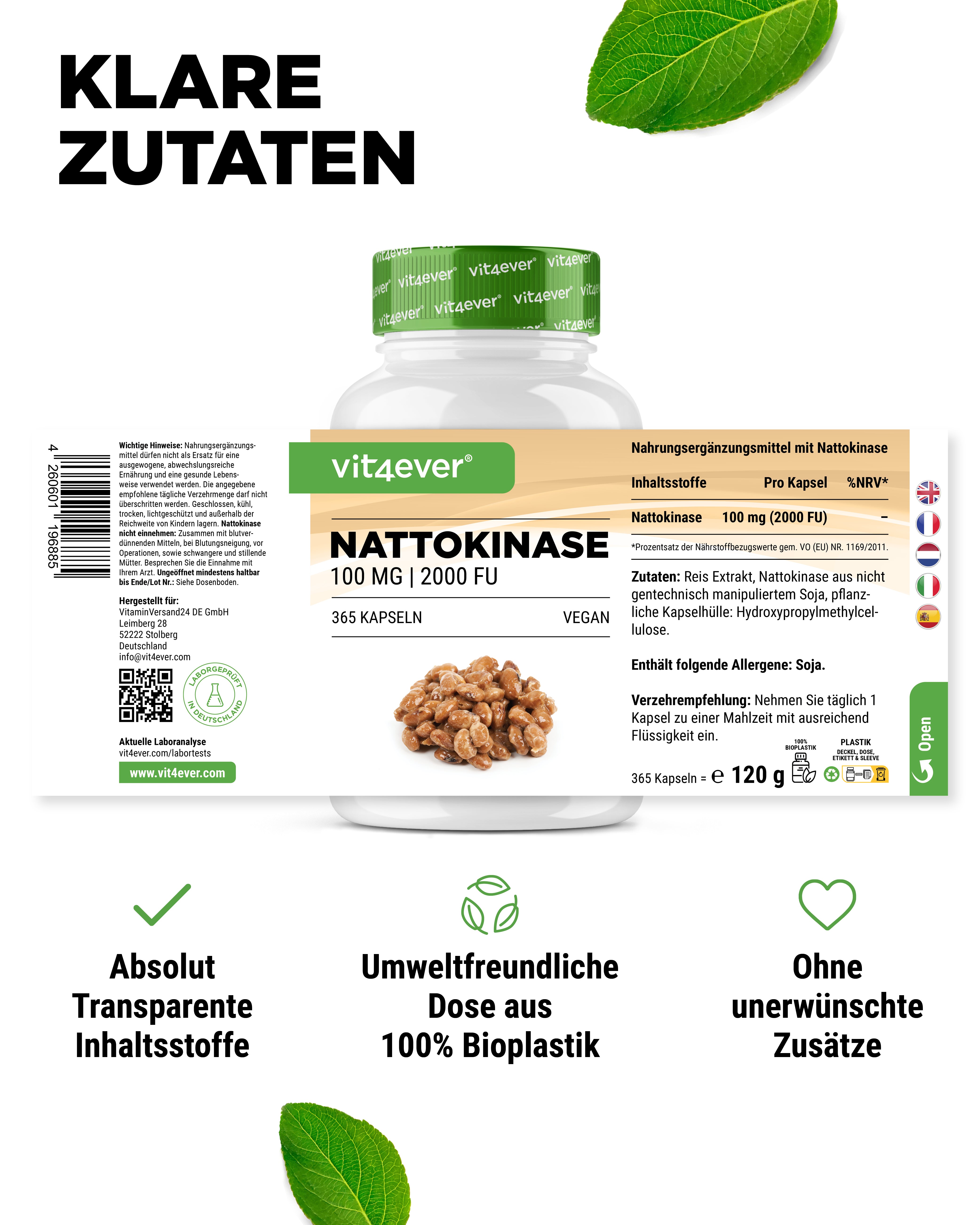 Nattokinase 100 mg (2000 FU)