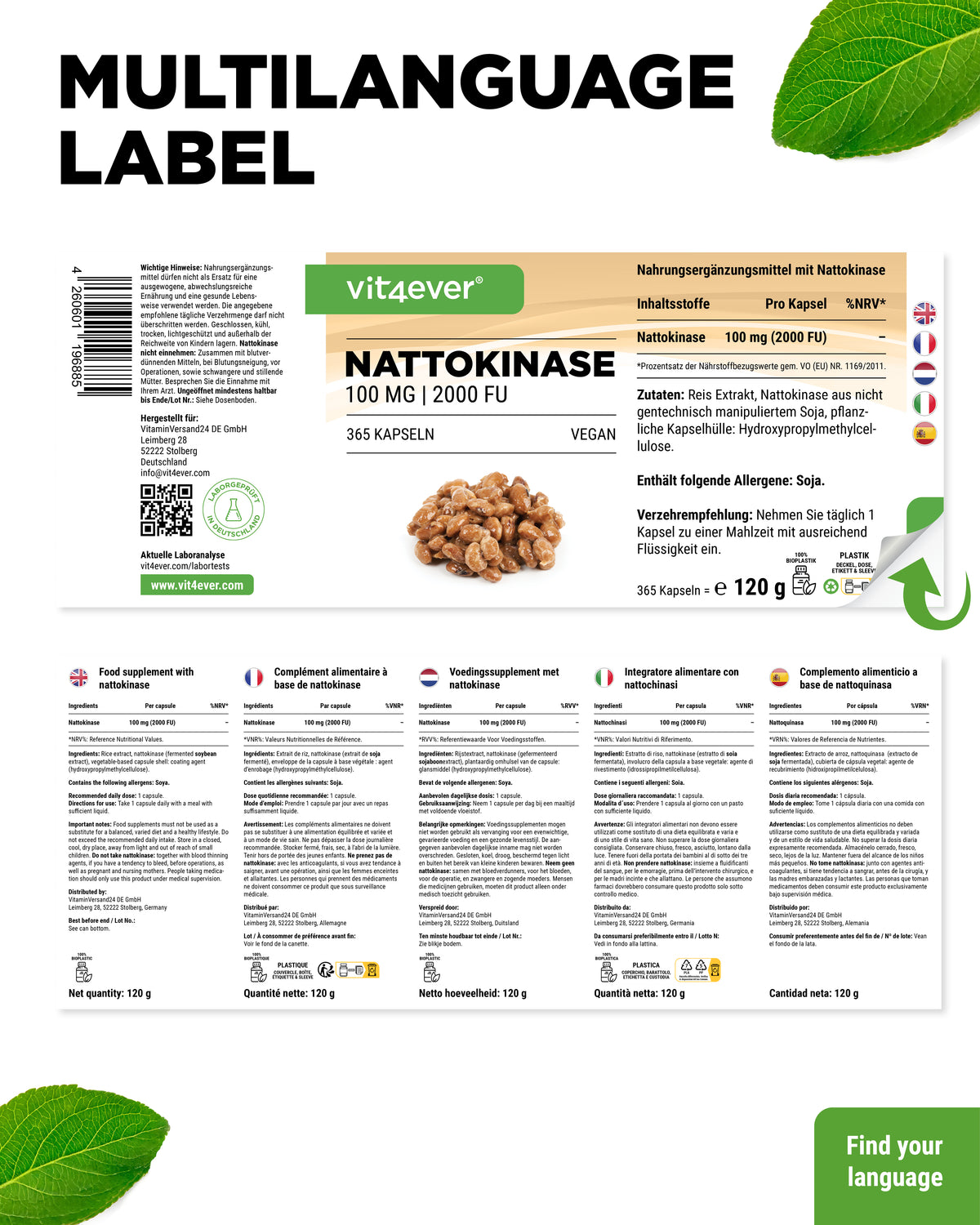 Nattokinase 100 mg (2000 FU)