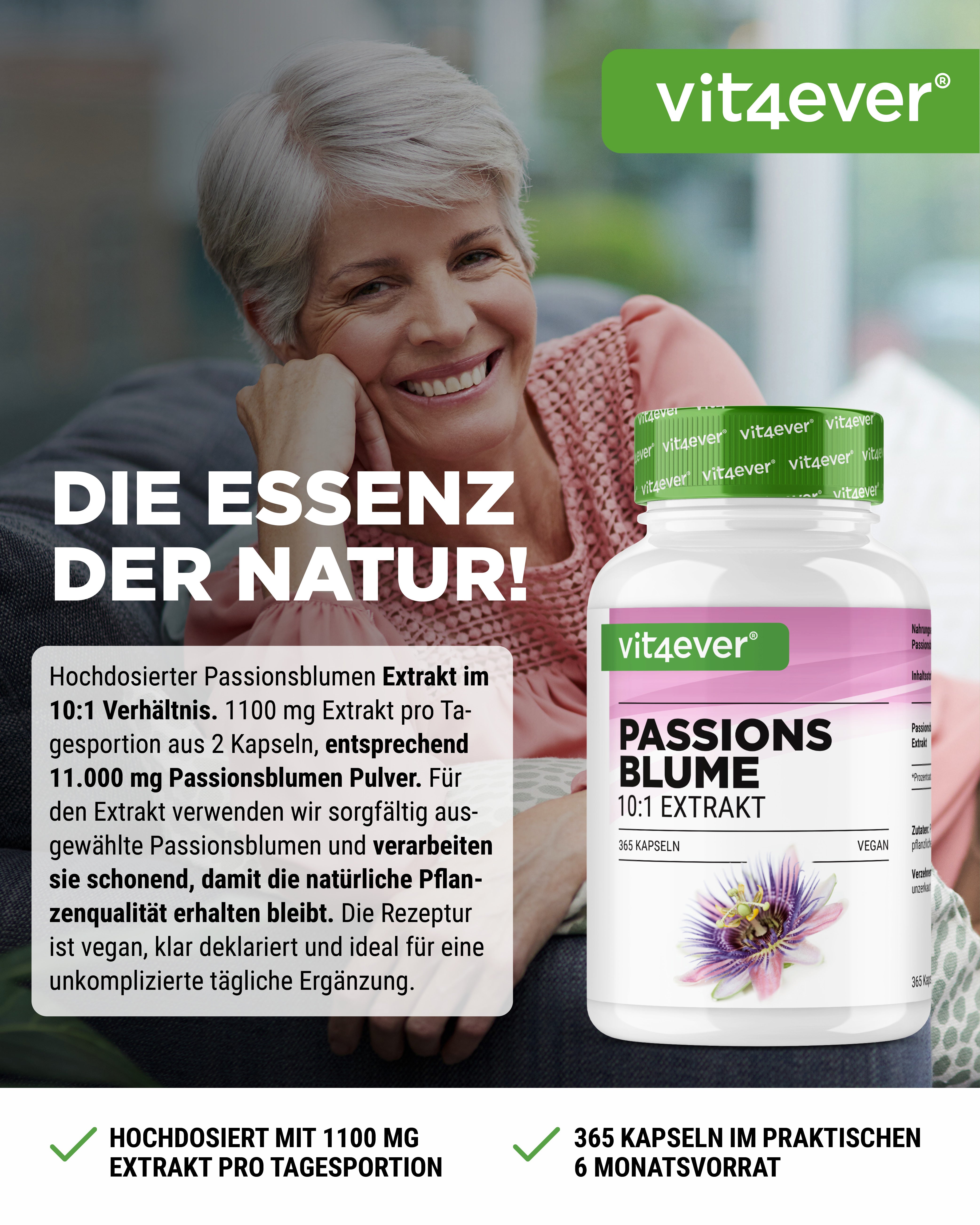 Passionsblume Extrakt - 365 Kapseln